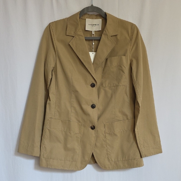 Lafayette 148 New York Brown Cotton Blazer.  Size XS.  New With Tag - Picture 1 of 11